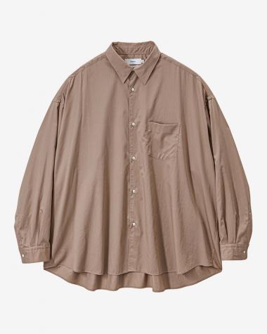  / Silicon Poplin Oversized Regular Collar Shirt / TAUPE