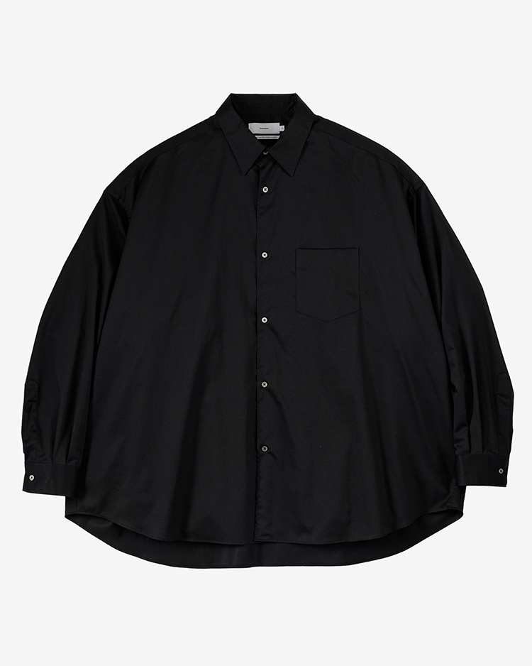 Graphpaper (MEN) / Silicon Poplin Oversized Regular Collar Shirt / BLACK