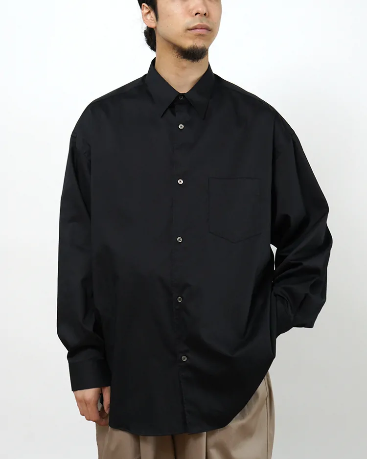 Graphpaper (MEN) / Silicon Poplin Oversized Regular Collar Shirt / BLACK