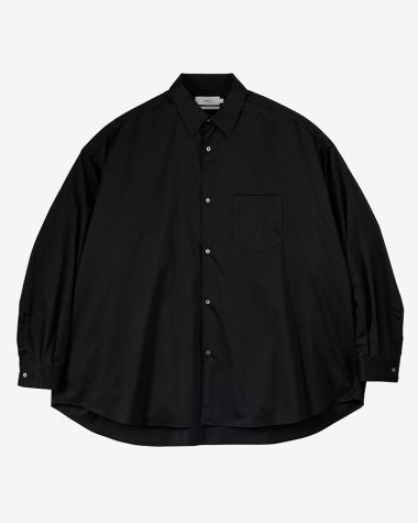  / Silicon Poplin Oversized Regular Collar Shirt / BLACK
