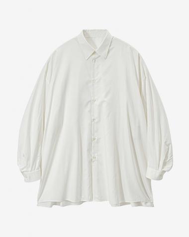  / Silicon Poplin Deep Slit Regular Collar Shirt / PEARL WHITE