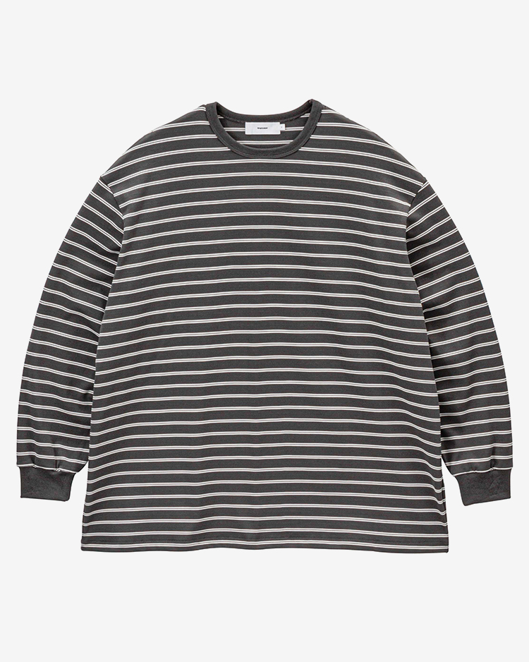 Graphpaper (MEN) / Tri Spun Border L/S Tee / GRY×WHT