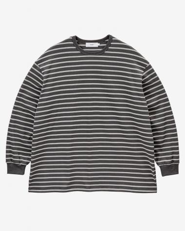 / Tri Spun Border L/S Tee / GRY×WHT