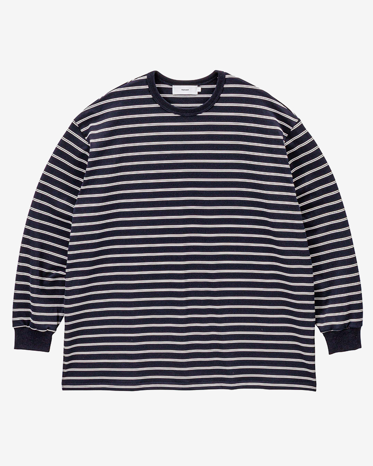 Graphpaper (MEN) / Tri Spun Border L/S Tee / NVY×WHT