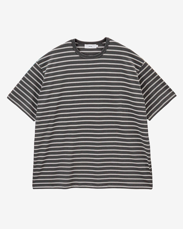 Graphpaper (MEN) / Tri Spun Border S/S Tee / GRY×WHT