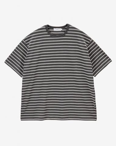  / Tri Spun Border S/S Tee / GRY×WHT