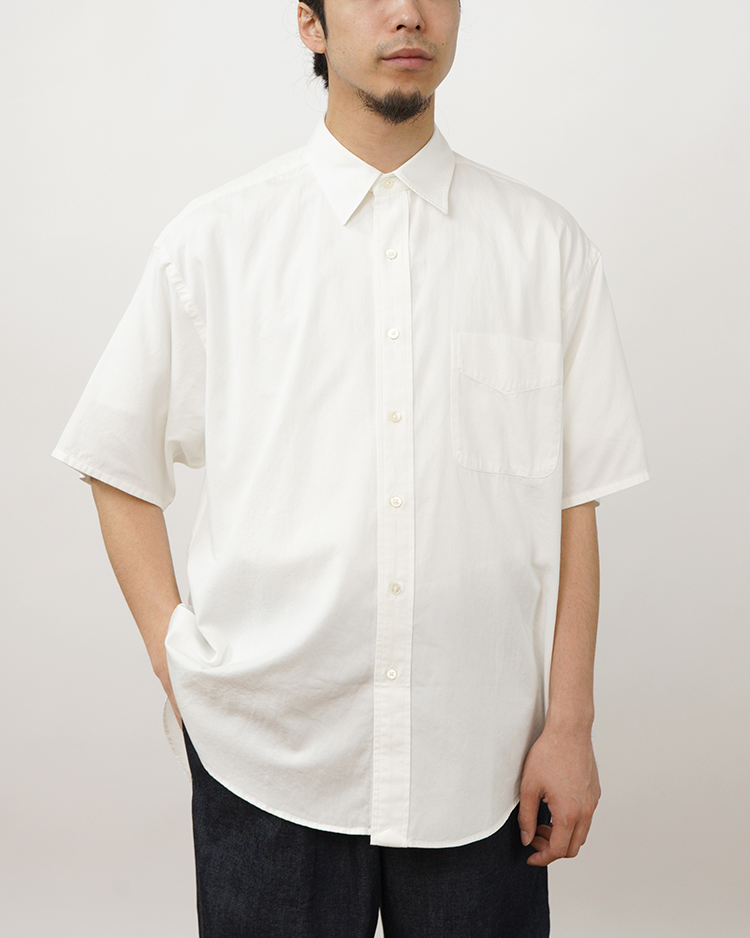 Y / ORGANIC COTTON WASHER SATIN SHORT SLEEVE SH / WHITE
