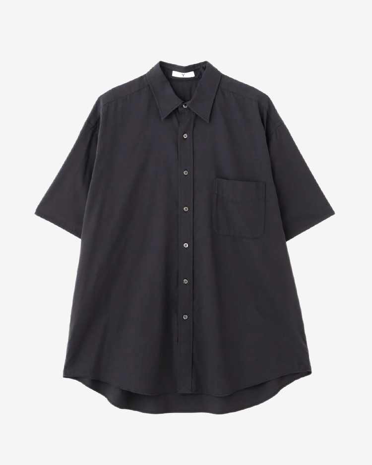 Y / ORGANIC COTTON WASHER SATIN SHORT SLEEVE SH / NAVY