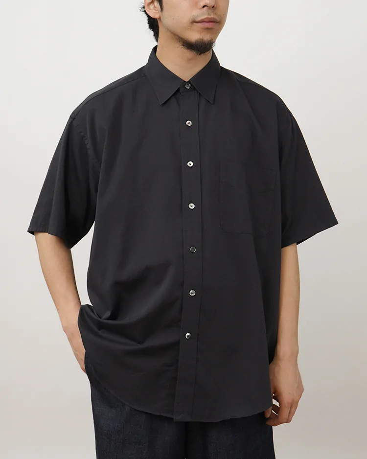 Y / ORGANIC COTTON WASHER SATIN SHORT SLEEVE SH / NAVY
