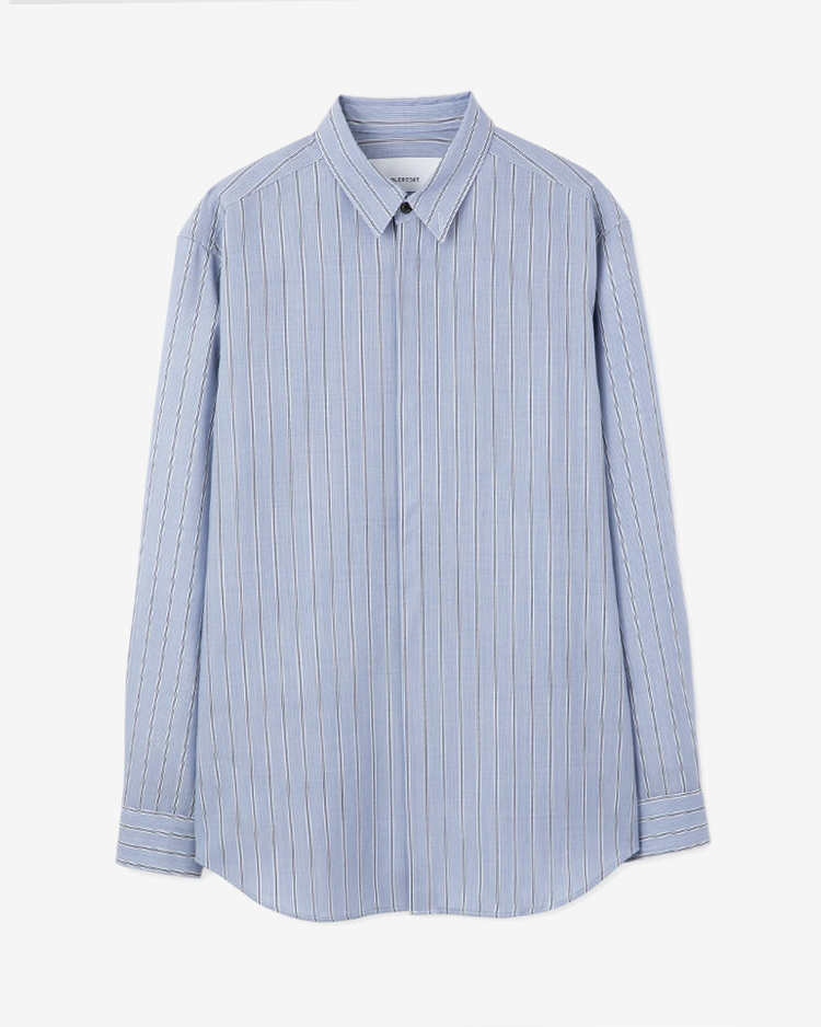 OVERCOAT / Wool Shirt  / BLUE STRIPE