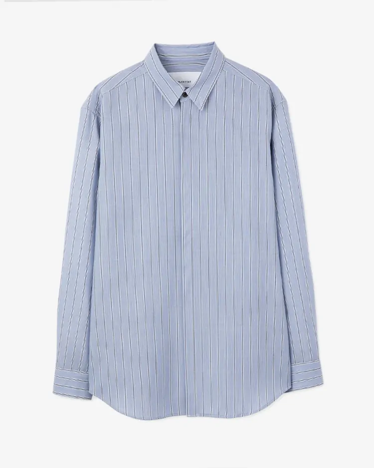 OVERCOAT / Wool Shirt  / BLUE STRIPE