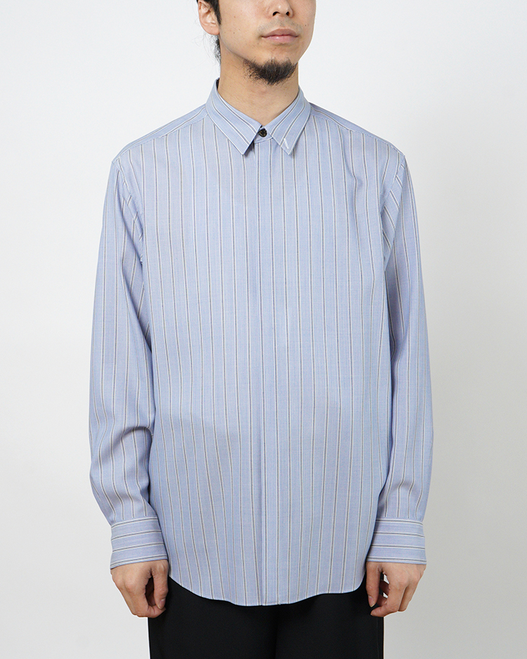 OVERCOAT / Wool Shirt  / BLUE STRIPE