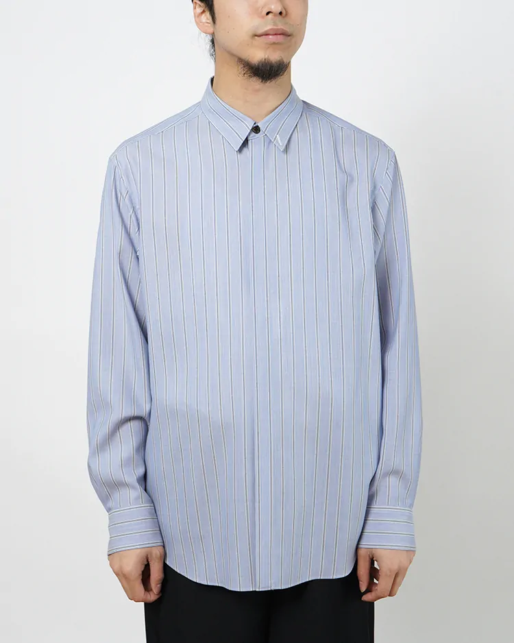 OVERCOAT / Wool Shirt  / BLUE STRIPE