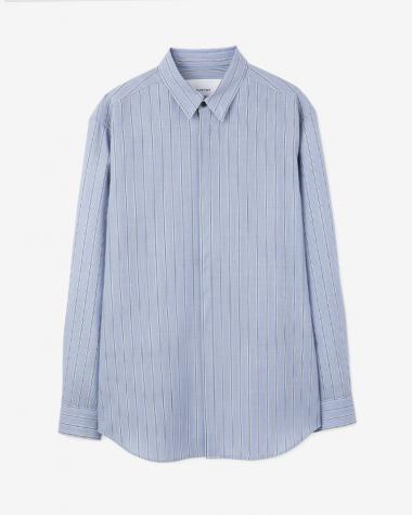 OVERCOAT / Wool Shirt  / BLUE STRIPE