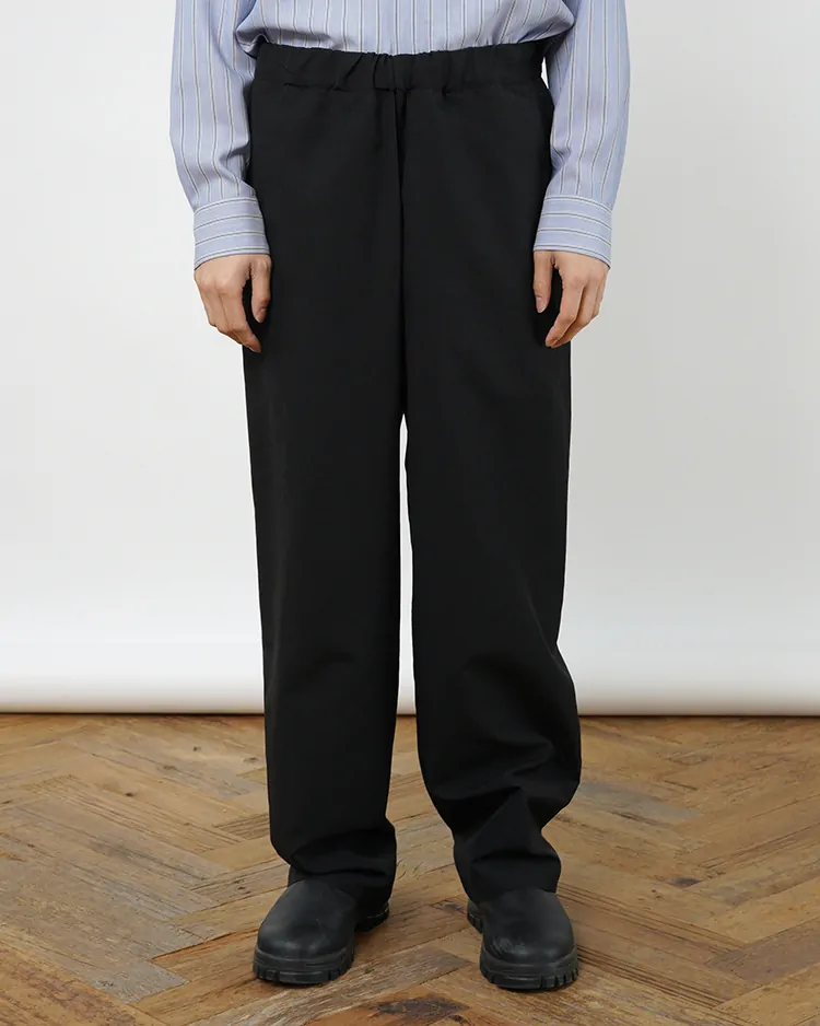 OVERCOAT / Drawstring Trouser in Silk / BLACK