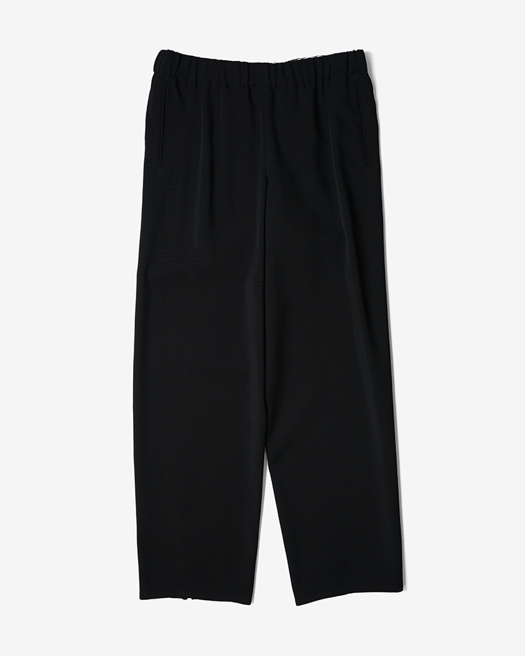 OVERCOAT / Drawstring Trouser in Rayon Tricotine / BLACK