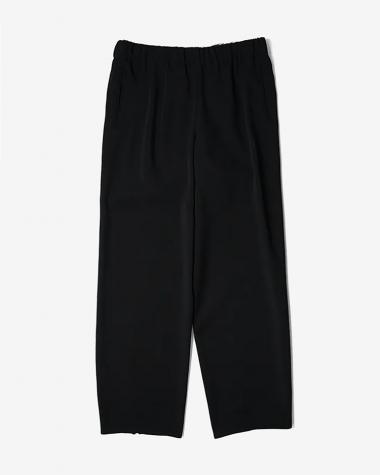 OVERCOAT / Drawstring Trouser in Rayon Tricotine / BLACK