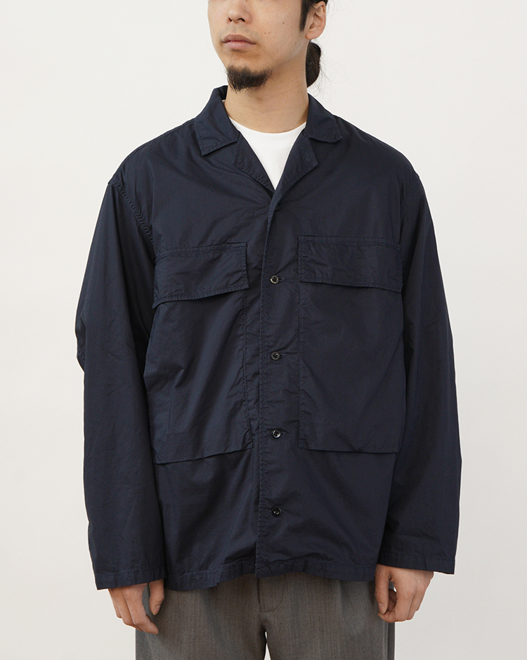 Graphpaper (MEN) / Garment Dyed Typewriter Fatigue Shirt / NAVY