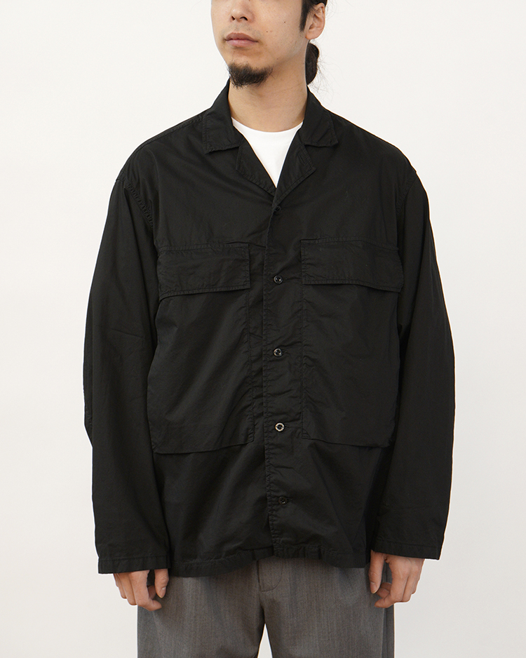 Graphpaper (MEN) / Garment Dyed Typewriter Fatigue Shirt / BLACK