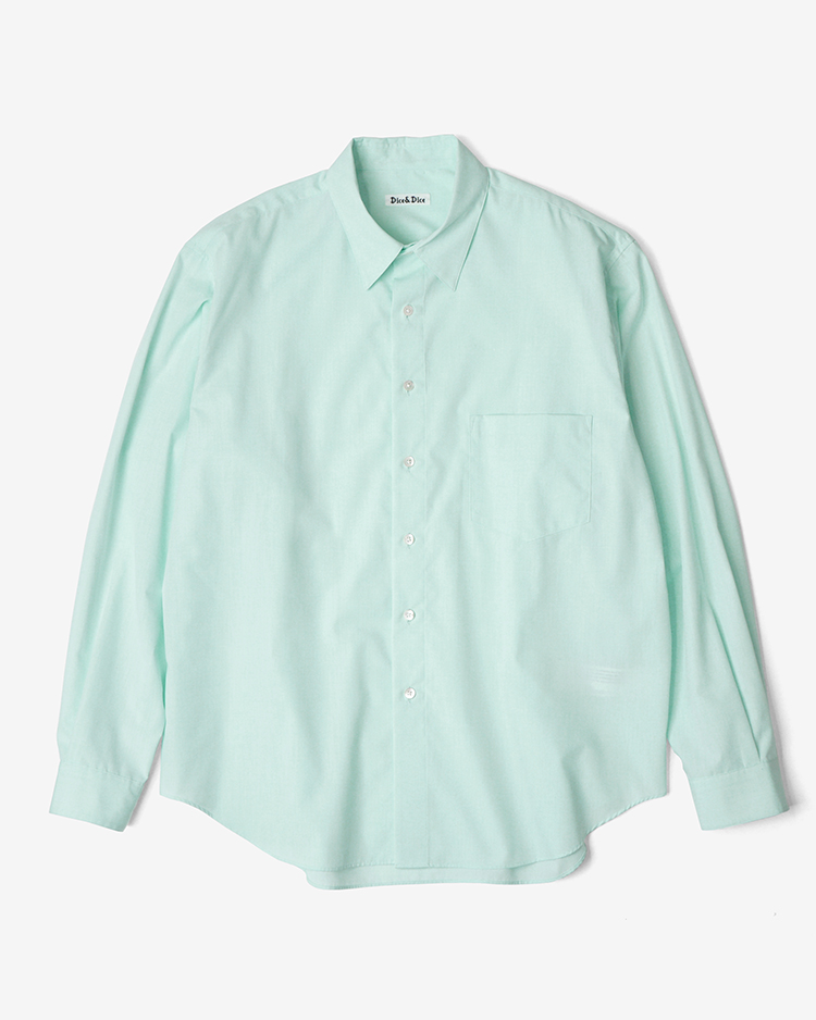 Dice&Dice / COTTON BROAD REGULAR COLLAR L/S SHIRT / PALE GREEN
