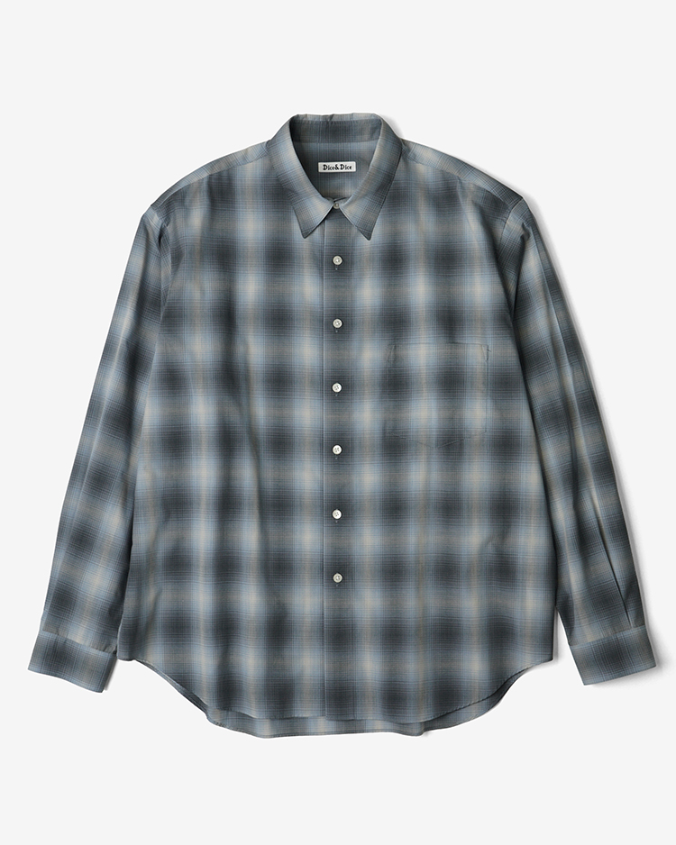 Dice&Dice / COTTON BROAD CHECK REGULAR COLLAR L/S SHIRT / BLUE CHECK