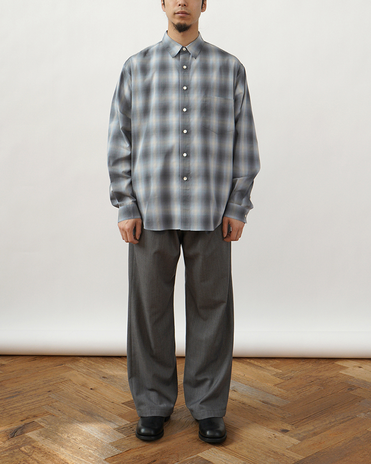 Dice&Dice / COTTON BROAD CHECK REGULAR COLLAR L/S SHIRT / BLUE CHECK