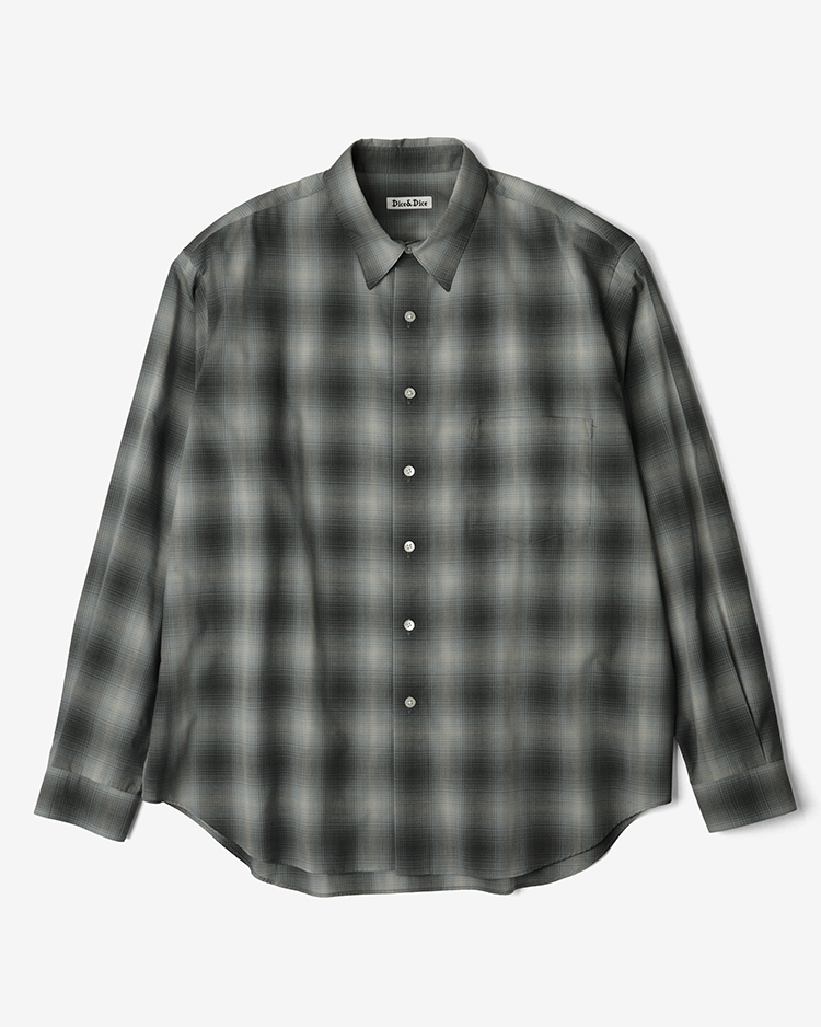 Dice&Dice / COTTON BROAD CHECK REGULAR COLLAR L/S SHIRT  / BLACK CHECK