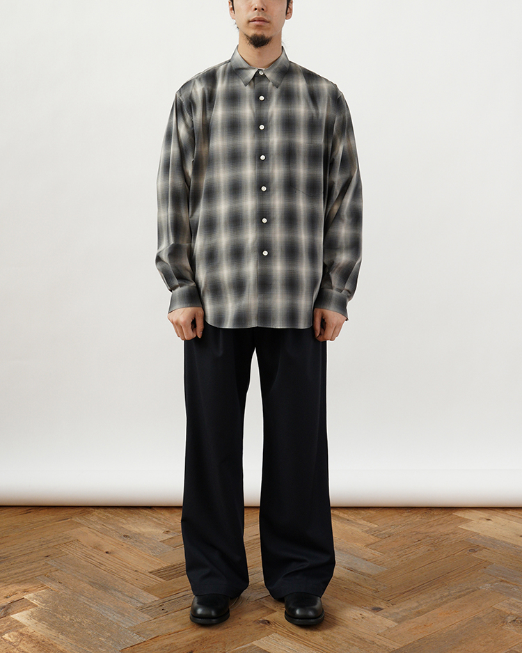 Dice&Dice / COTTON BROAD CHECK REGULAR COLLAR L/S SHIRT  / BLACK CHECK