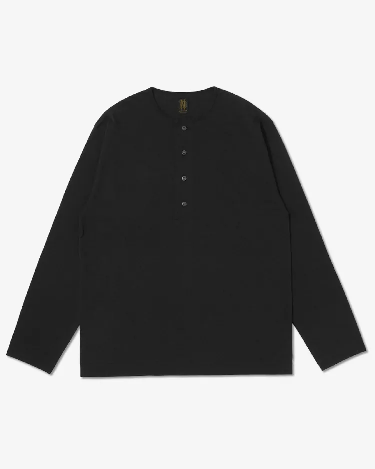 BATONER (MEN) / SLUB MIX SLEEPING LONG SLEEVE T-SHIRT / BLACK