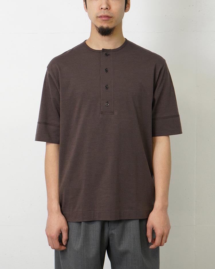 BATONER (MEN) / SLUB MIX SLEEPING T-SHIRT / BROWN