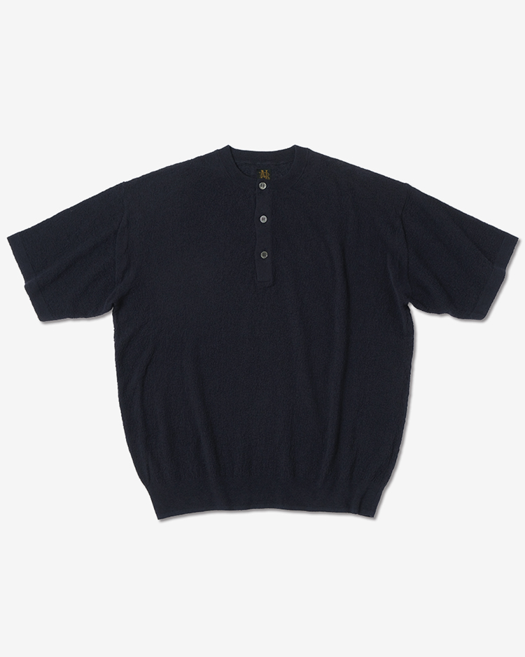 BATONER (MEN) / AMUNDSEN HENLEY NECK SHORT SLEEVE/ NAVY