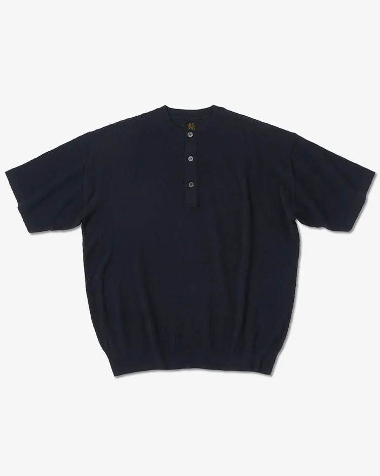 BATONER (MEN) / AMUNDSEN HENLEY NECK SHORT SLEEVE/ NAVY