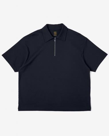 / MILANO RIB HALF ZIP T-SHIRT / NAVY