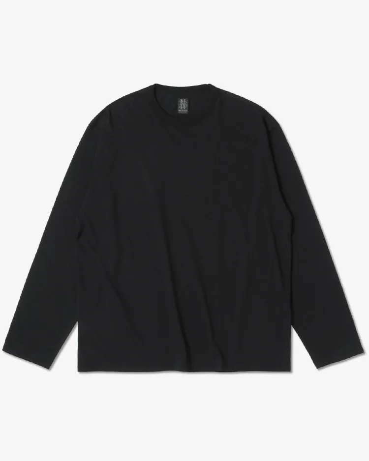 BATONER (MEN) / INNOCENT COTTON LONG SLEEVE T-SHIRT / BLACK
