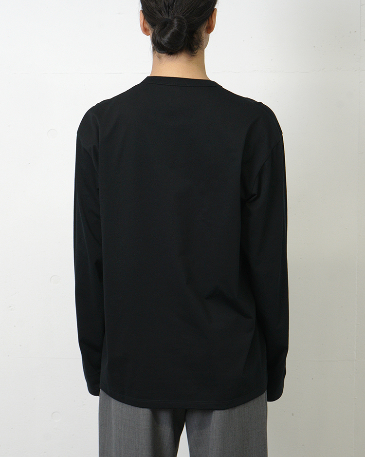 BATONER (MEN) / INNOCENT COTTON LONG SLEEVE T-SHIRT / BLACK