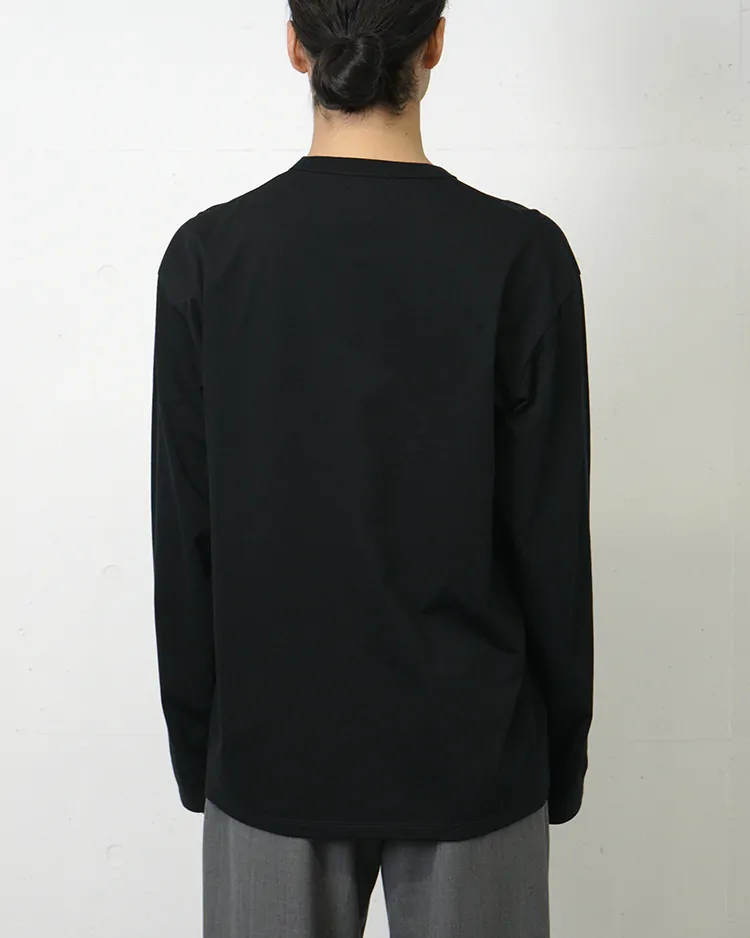 BATONER (MEN) / INNOCENT COTTON LONG SLEEVE T-SHIRT / BLACK