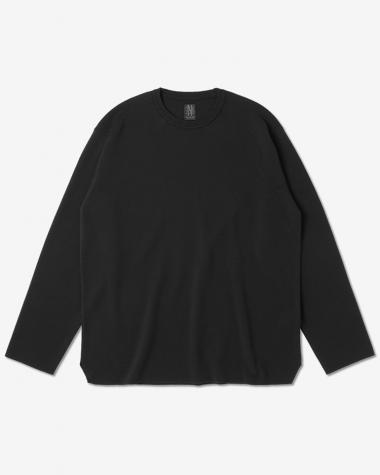  / 32G SMOOTH KNIT LONG SLEEVE T-SHIRT / BLACK