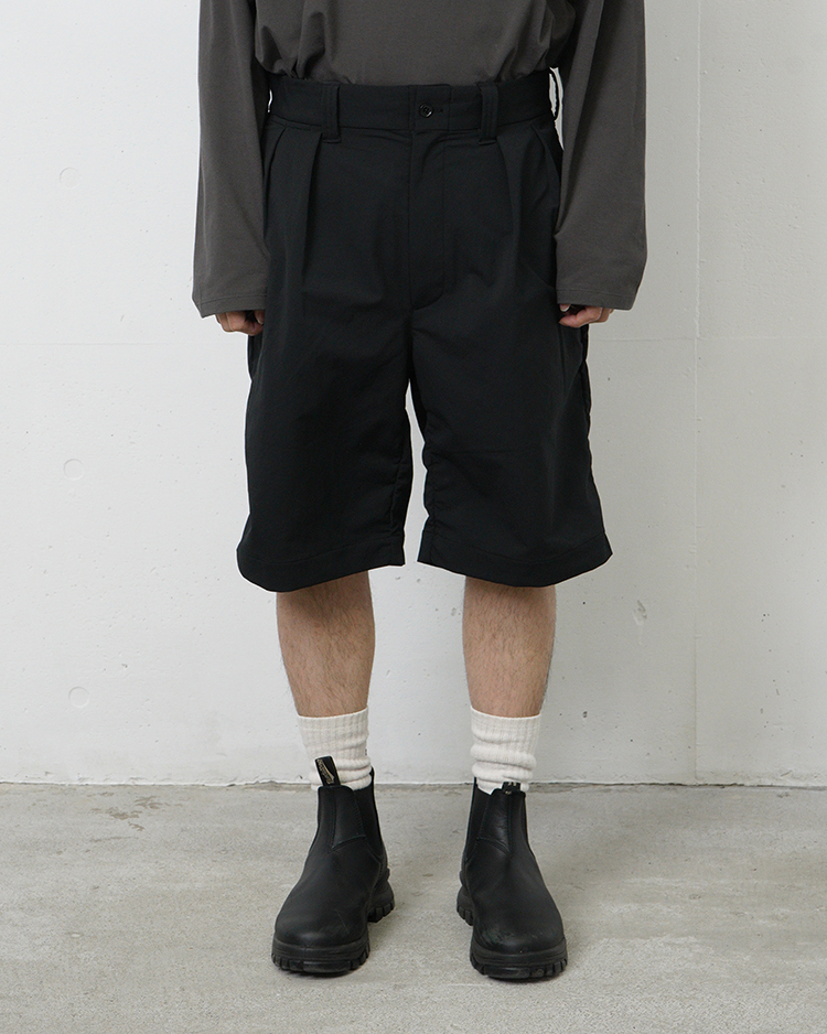 nanamica / ALPHADRY Double Pleat shorts / K(Black)