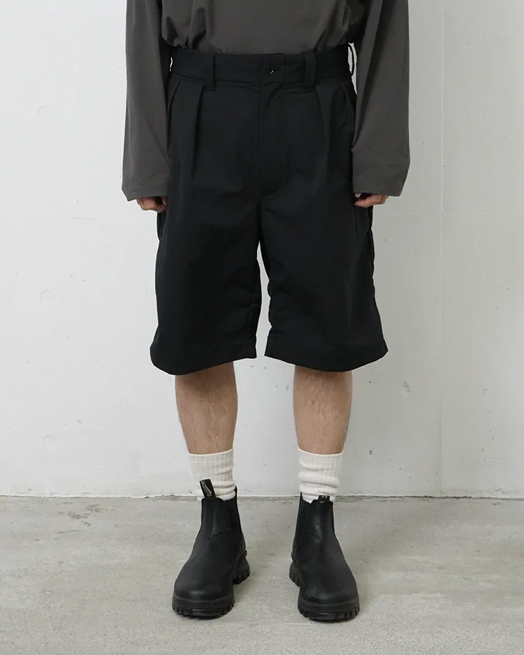 nanamica / ALPHADRY Double Pleat shorts / K(Black)