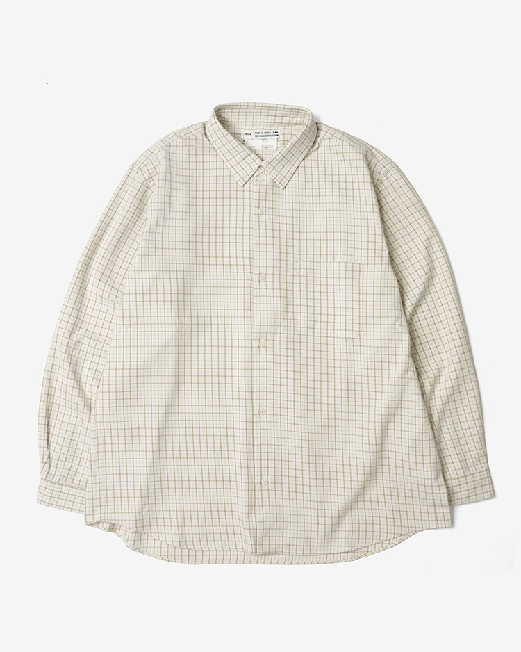 YAECA (MEN) / WIDE - BUTTON SHIRT  / BROWN-CH