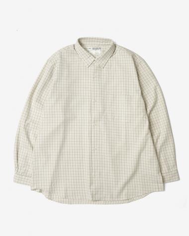 YAECA (MEN) / WIDE - BUTTON SHIRT  / BROWN-CH