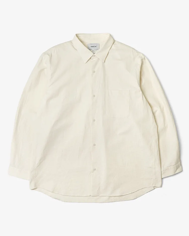 YAECA (MEN) / BUTTON SHIRT - WIDE / NATURAL