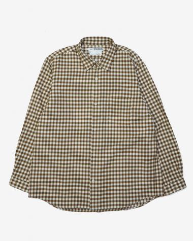 YAECA (MEN) / WIDE - BUTTON SHIRT / BROWN-CH