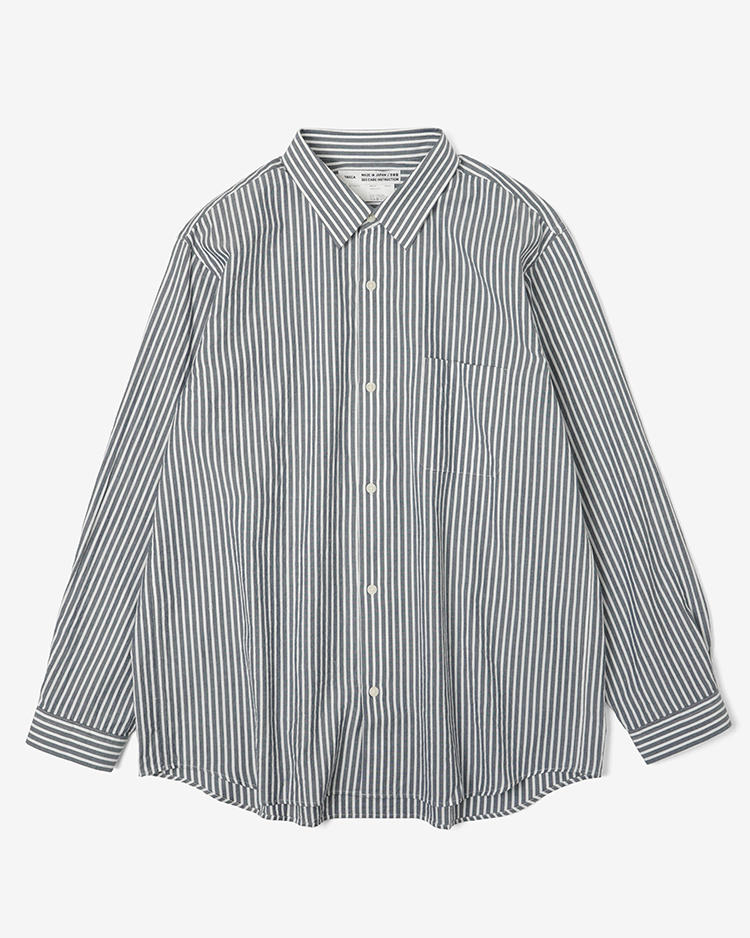 YAECA (MEN) / BUTTON SHIRT - WIDE / NAVY-ST
