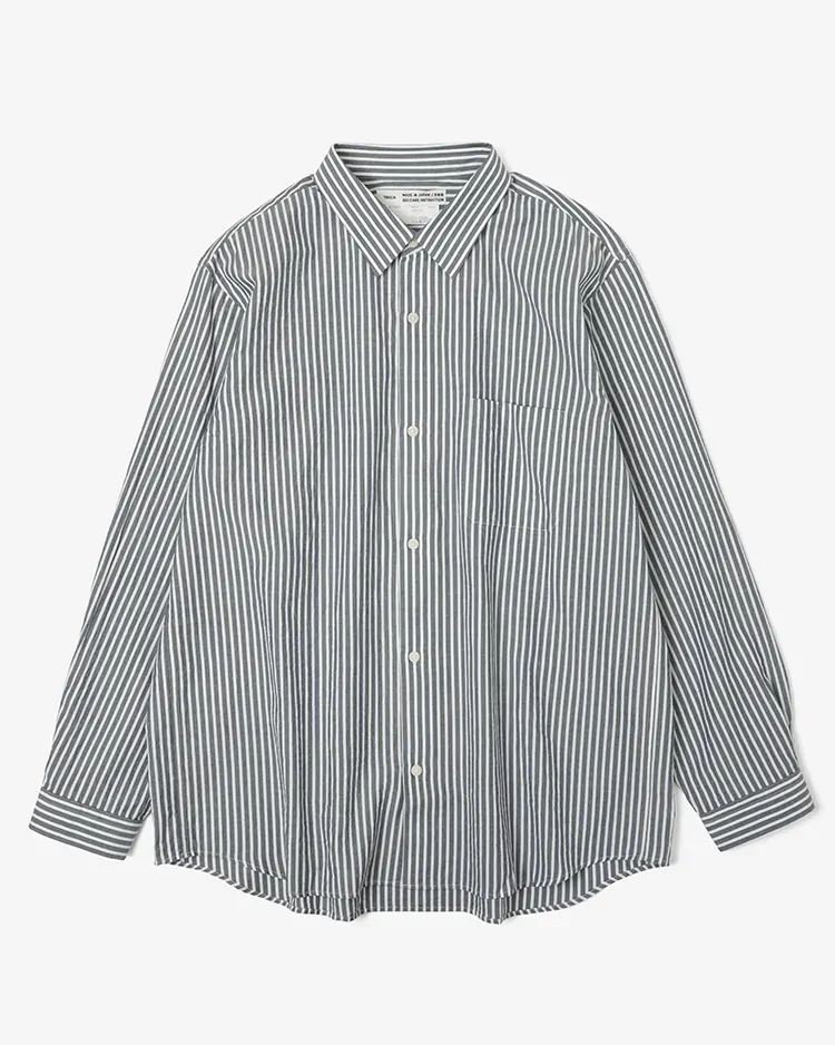 YAECA (MEN) / BUTTON SHIRT - WIDE / NAVY-ST