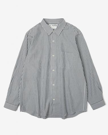  / BUTTON SHIRT - WIDE / NAVY-ST