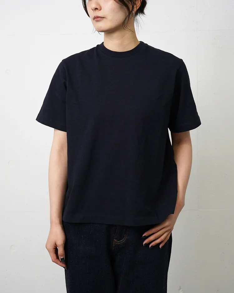 YAECA (WOMEN) / Slub Yarn T-Shirt / NAVY