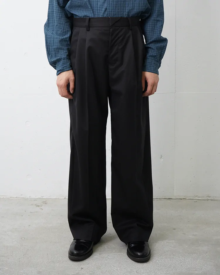 NTN / BREWED PROTEIN 3D TUCK TROUSERS / BLACK