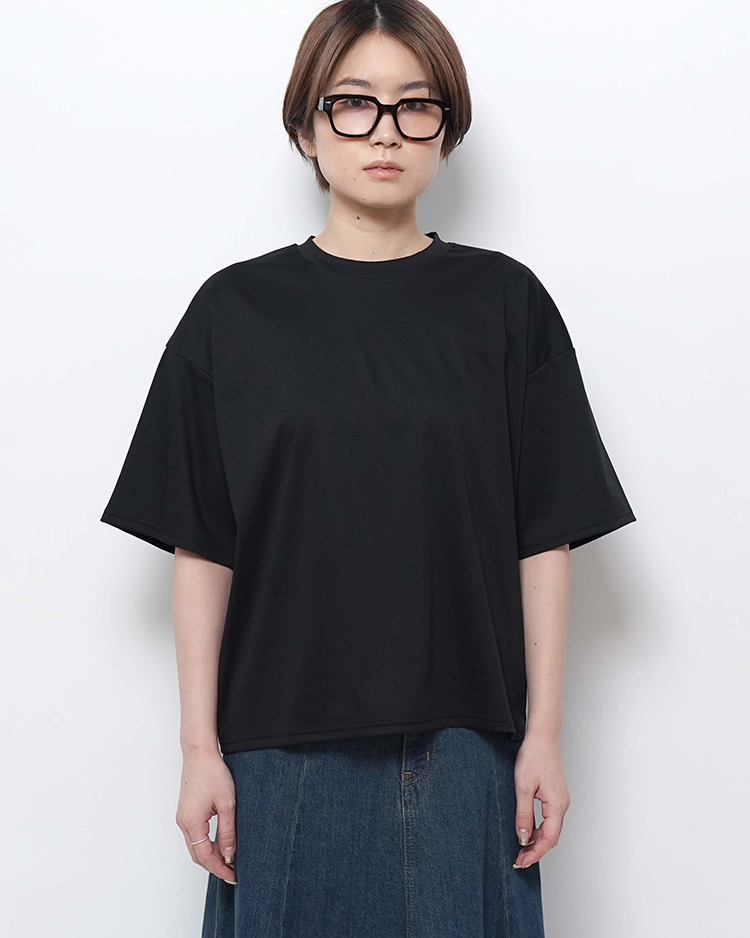 Graphpaper (WOMEN) / Fine Smooth Crew Neck Tee / BLACK