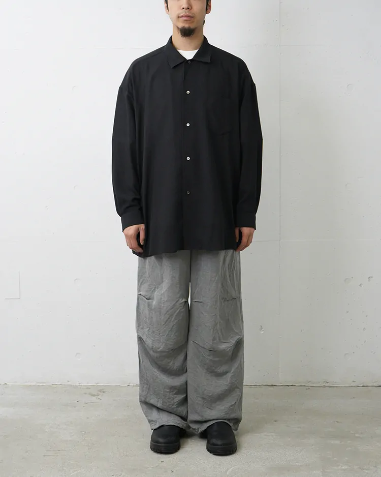 Viscose Viyella L/S Sleeping Shirt / CHARCOAL | Graphpaper (MEN